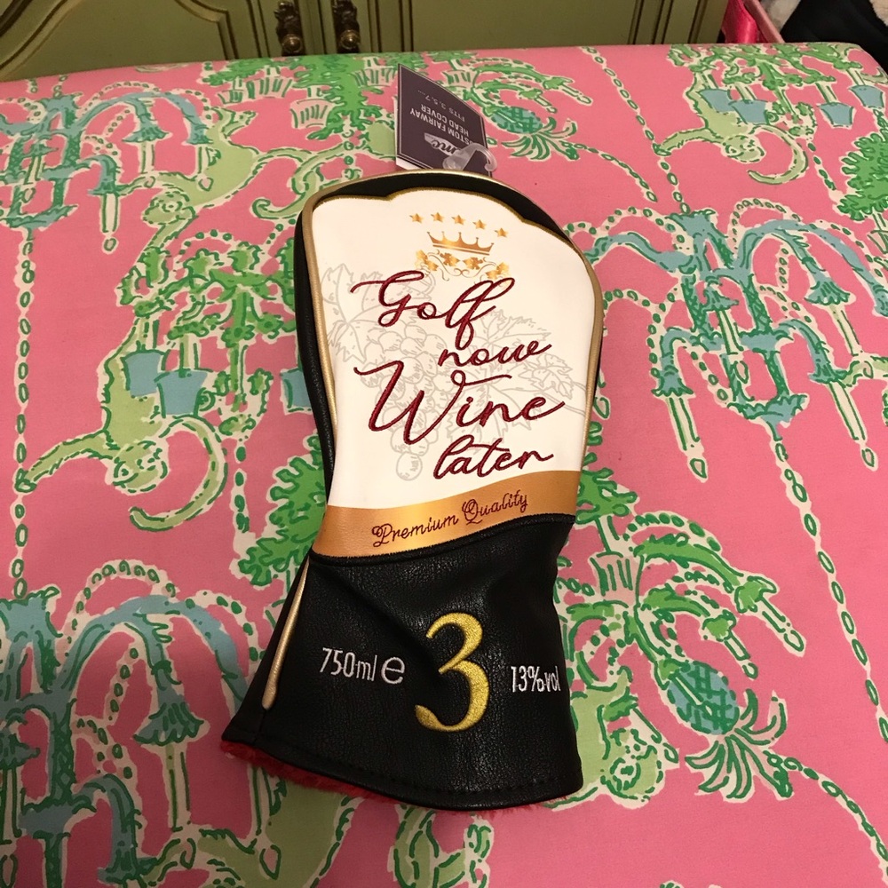 CMC Black and Gold Golf now wine later custom fairway Headcover #3